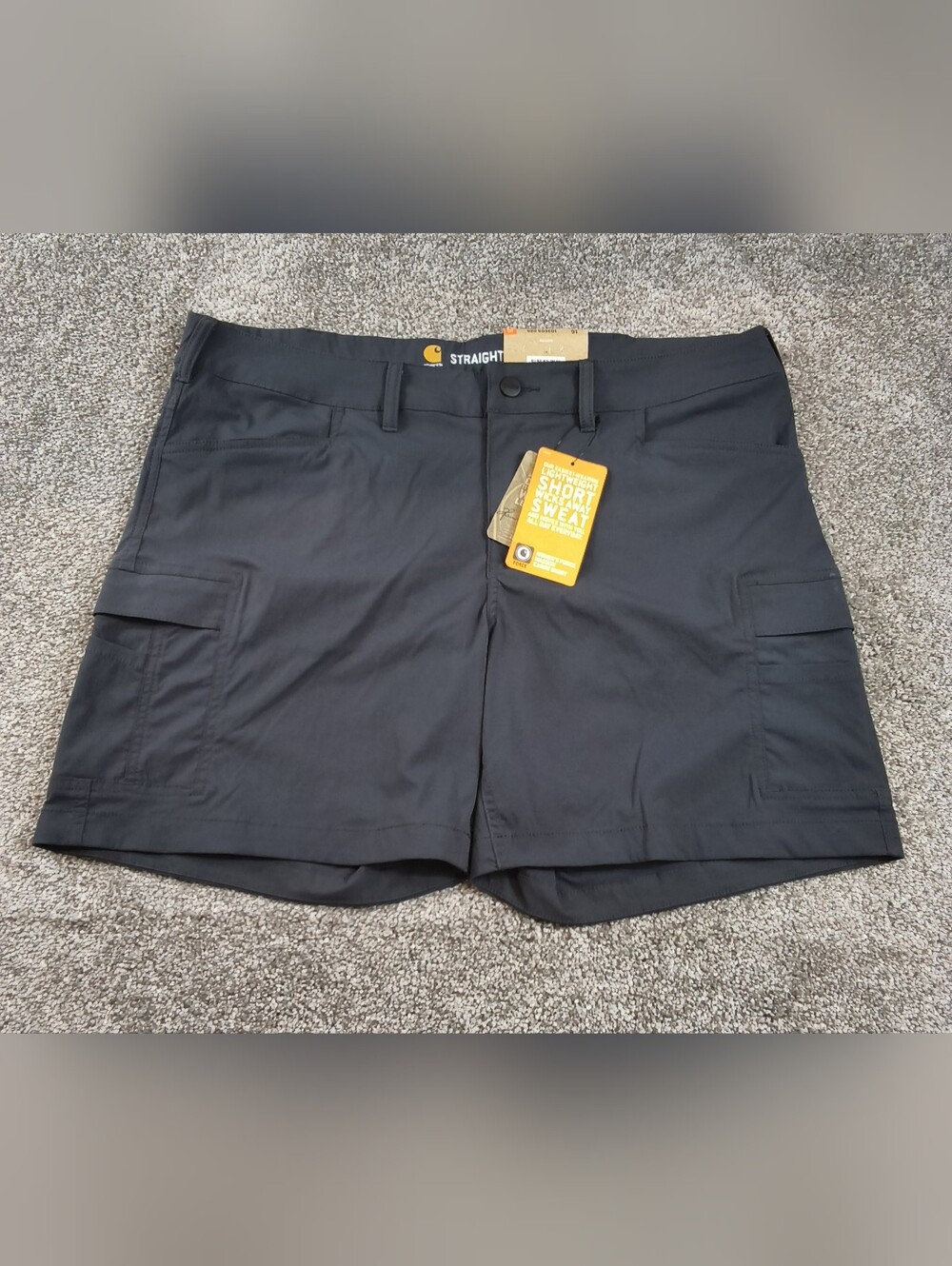 Carhartt Women's Gray Rugged Flex Straight Fit Cargo Shorts Size 16 NWT